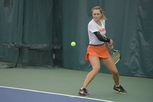 Gabriela Knutson ended her Syracuse career second in all-time match wins at the program (179).
